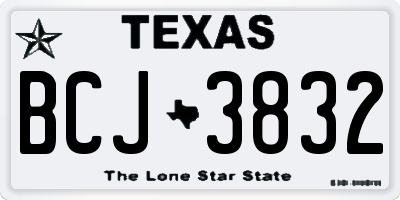 TX license plate BCJ3832