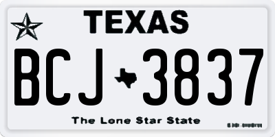TX license plate BCJ3837