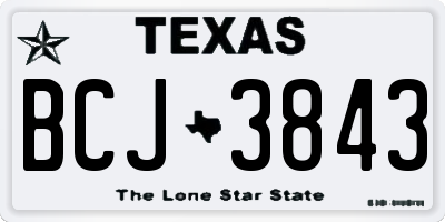 TX license plate BCJ3843