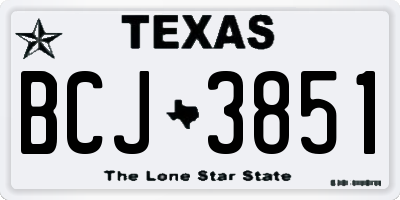 TX license plate BCJ3851