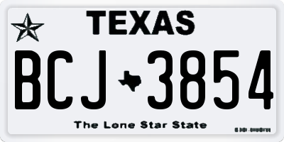 TX license plate BCJ3854