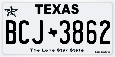 TX license plate BCJ3862