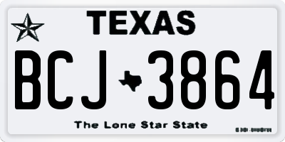 TX license plate BCJ3864
