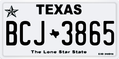 TX license plate BCJ3865
