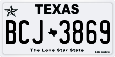 TX license plate BCJ3869