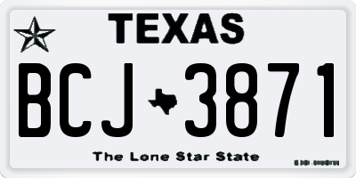 TX license plate BCJ3871