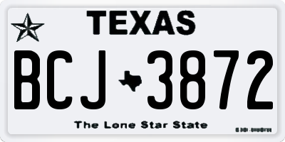 TX license plate BCJ3872