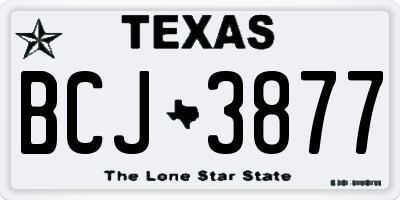 TX license plate BCJ3877