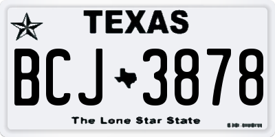 TX license plate BCJ3878