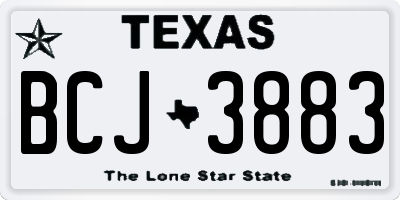 TX license plate BCJ3883