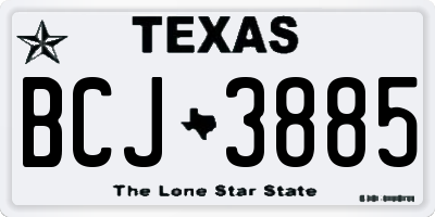 TX license plate BCJ3885