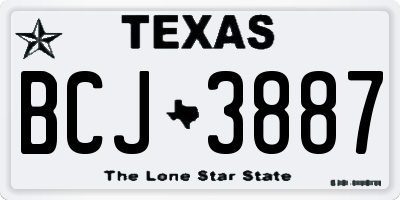 TX license plate BCJ3887