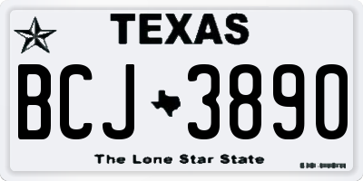 TX license plate BCJ3890