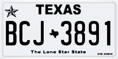 TX license plate BCJ3891