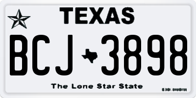 TX license plate BCJ3898