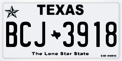 TX license plate BCJ3918