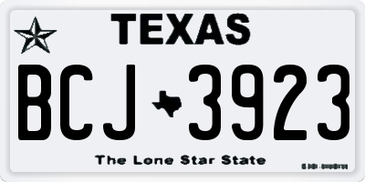 TX license plate BCJ3923