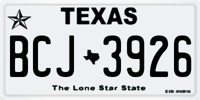 TX license plate BCJ3926