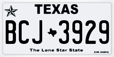 TX license plate BCJ3929