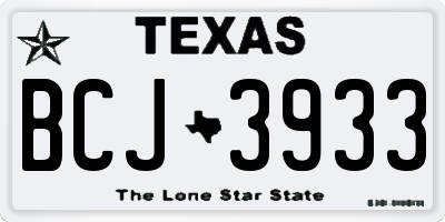 TX license plate BCJ3933
