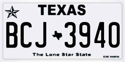 TX license plate BCJ3940