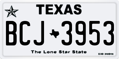 TX license plate BCJ3953