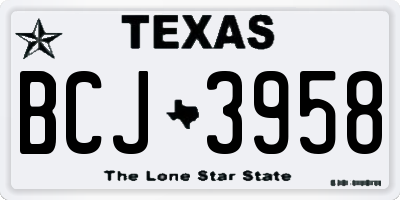 TX license plate BCJ3958