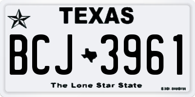 TX license plate BCJ3961