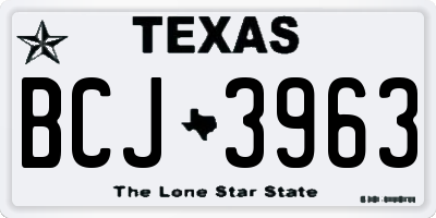 TX license plate BCJ3963