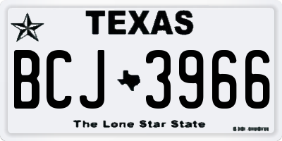 TX license plate BCJ3966