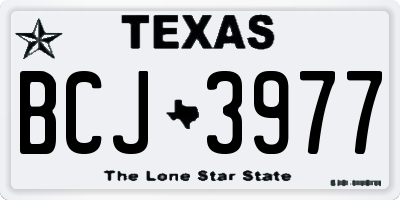 TX license plate BCJ3977