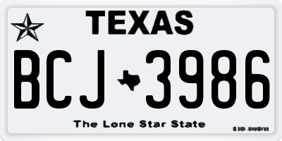TX license plate BCJ3986