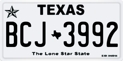 TX license plate BCJ3992
