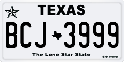 TX license plate BCJ3999