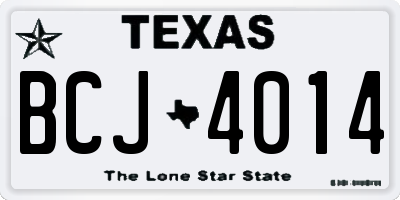 TX license plate BCJ4014