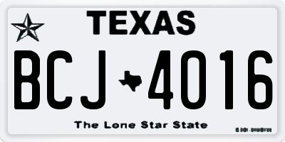 TX license plate BCJ4016