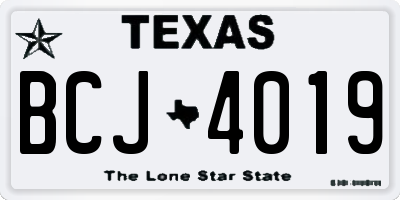 TX license plate BCJ4019