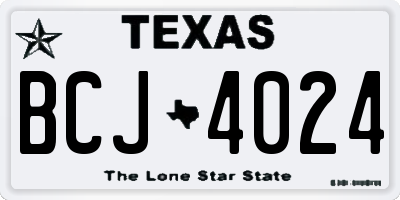 TX license plate BCJ4024