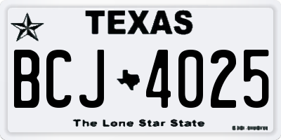 TX license plate BCJ4025