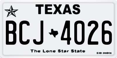 TX license plate BCJ4026