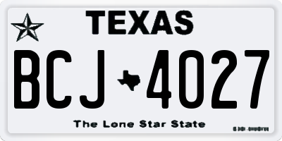 TX license plate BCJ4027