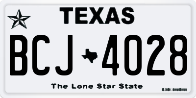 TX license plate BCJ4028