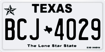 TX license plate BCJ4029