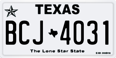 TX license plate BCJ4031