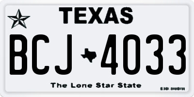 TX license plate BCJ4033
