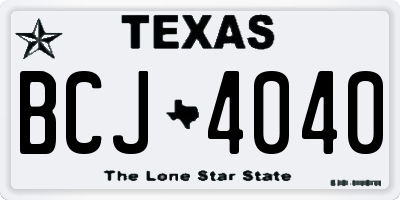 TX license plate BCJ4040
