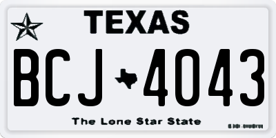 TX license plate BCJ4043