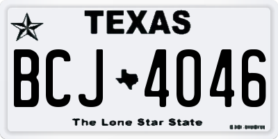 TX license plate BCJ4046