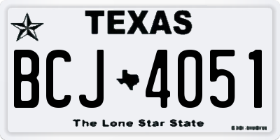 TX license plate BCJ4051