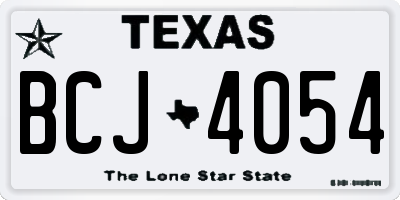 TX license plate BCJ4054